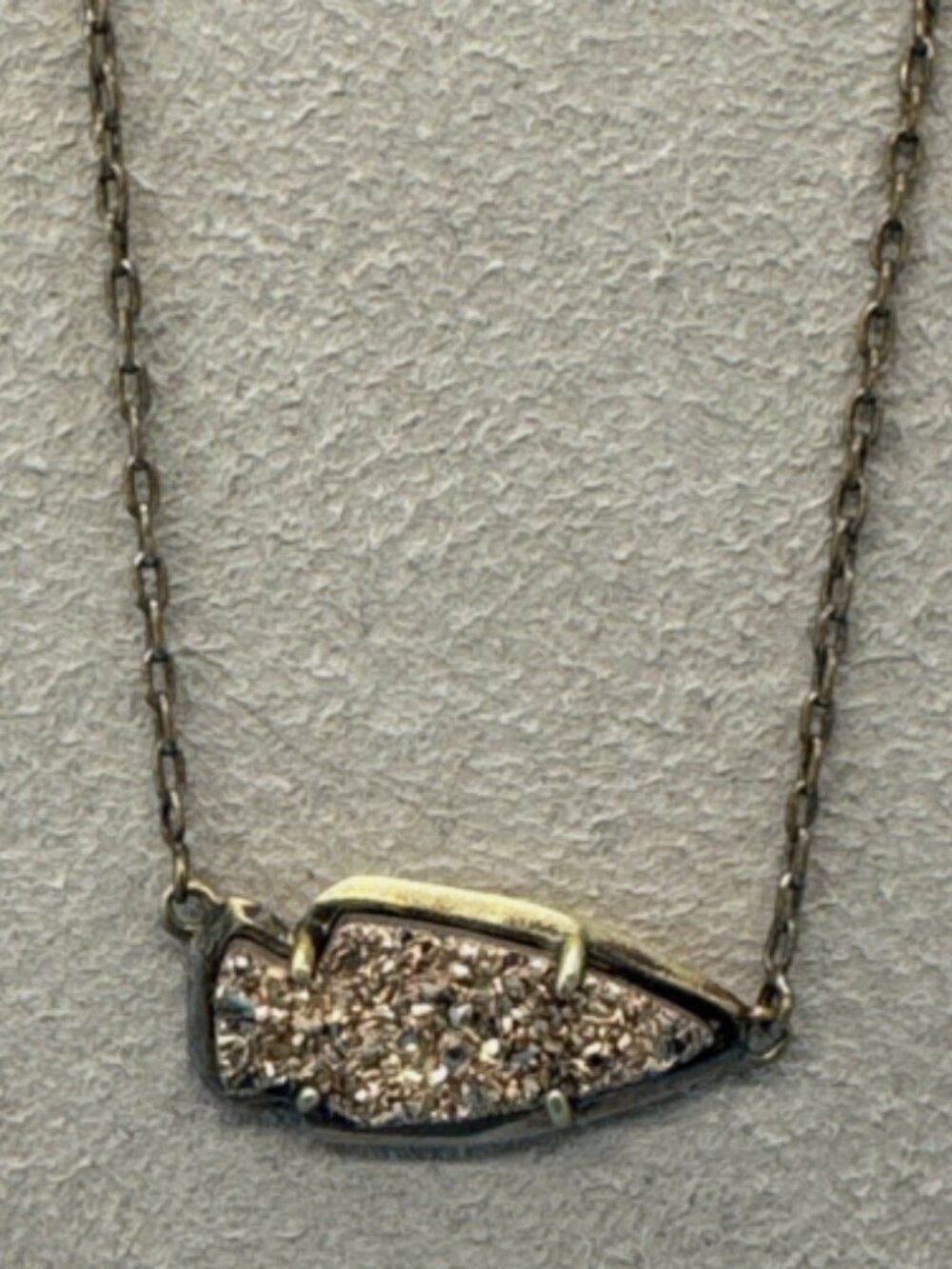 Kendra Scott Kasey Arrowhead Necklace Chocolate Brown Drusy 18"-20"